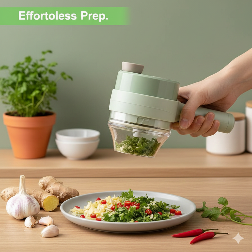 4 in 1 Portable Electric Vegetable Cutter Set